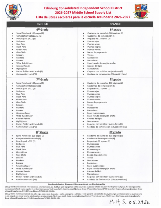 Supply List