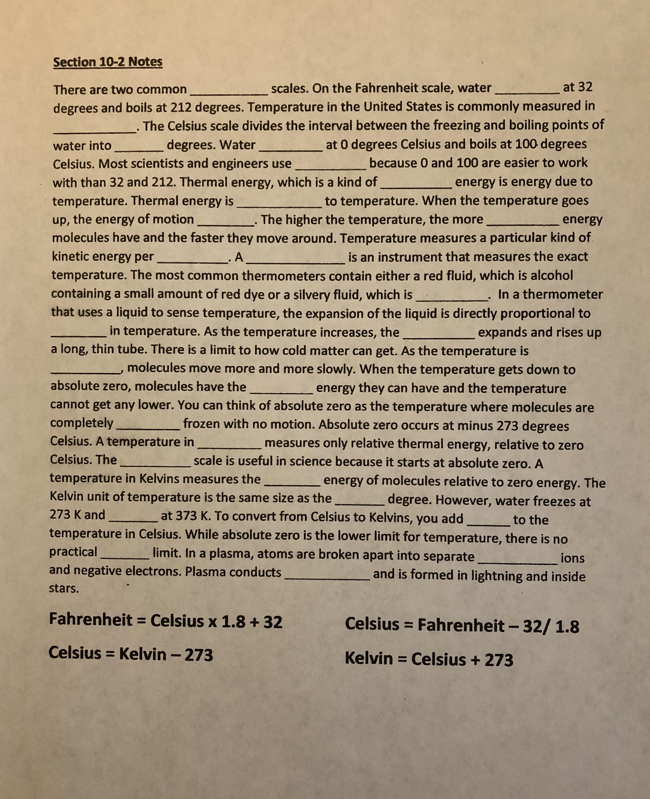 CPO Chapter 10 Physical Science – Barry Vetter – Blackman High School