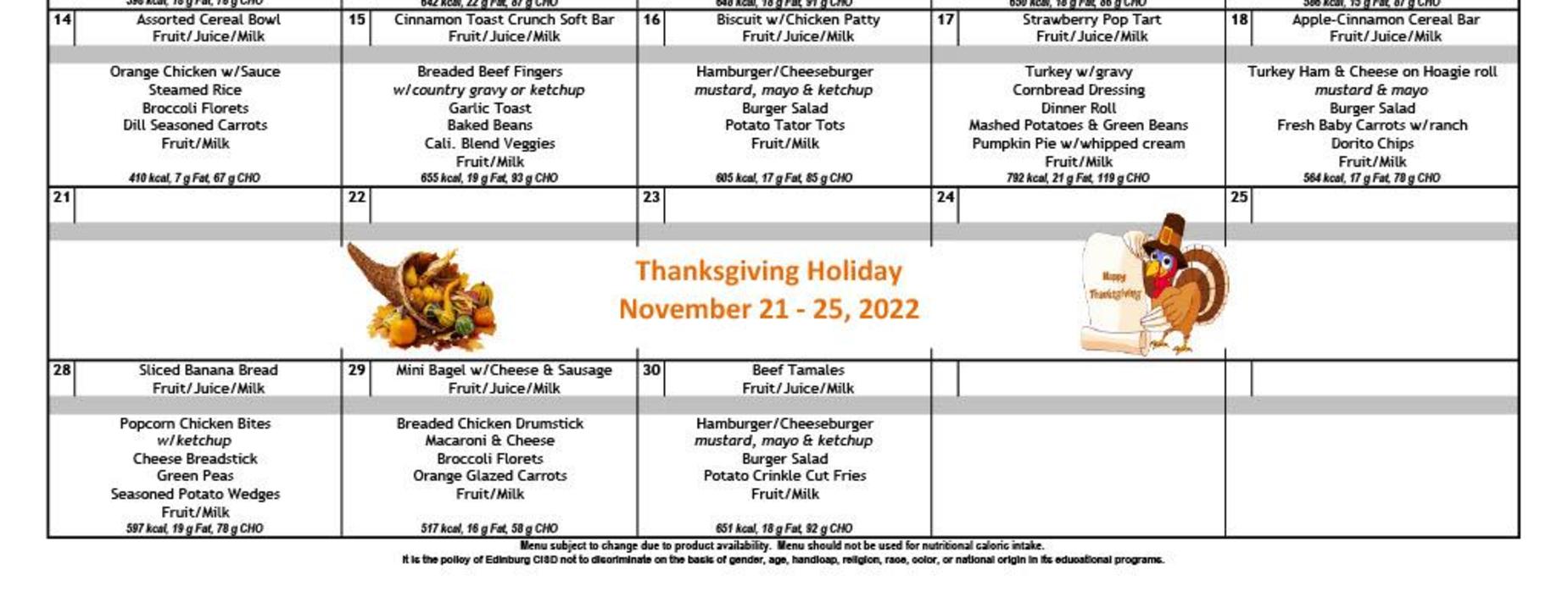 Lunch Menu