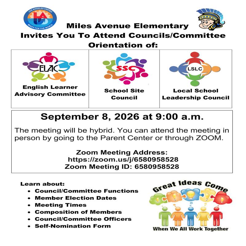 Council/Committee Orientation Meeting Information