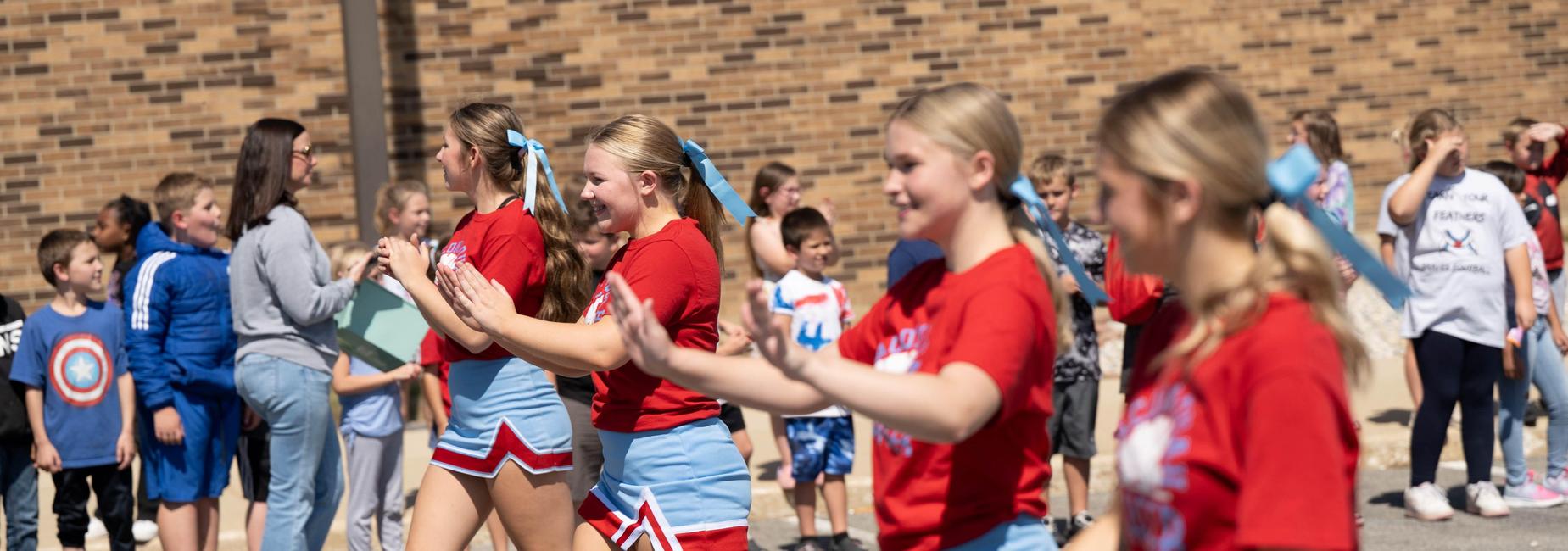 cheerleaders in parade