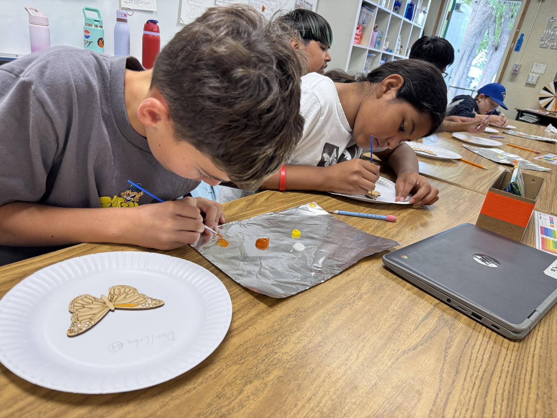 Students working on stewardship project