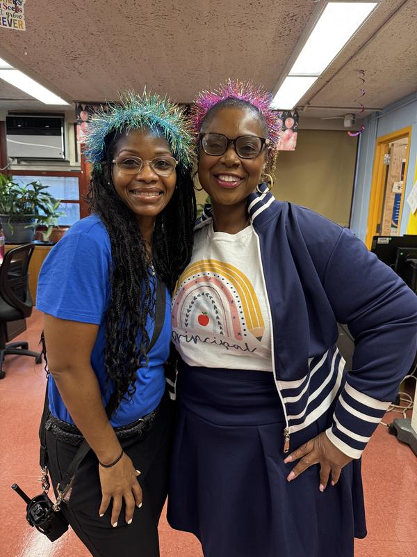 Assistant principal and principal happy for the return of the school year