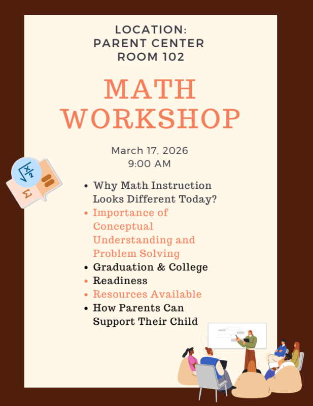 Math Parent Workshop | Tuesday, March 17, 2026 @ 9:00 AM, Parent Center Featured Photo