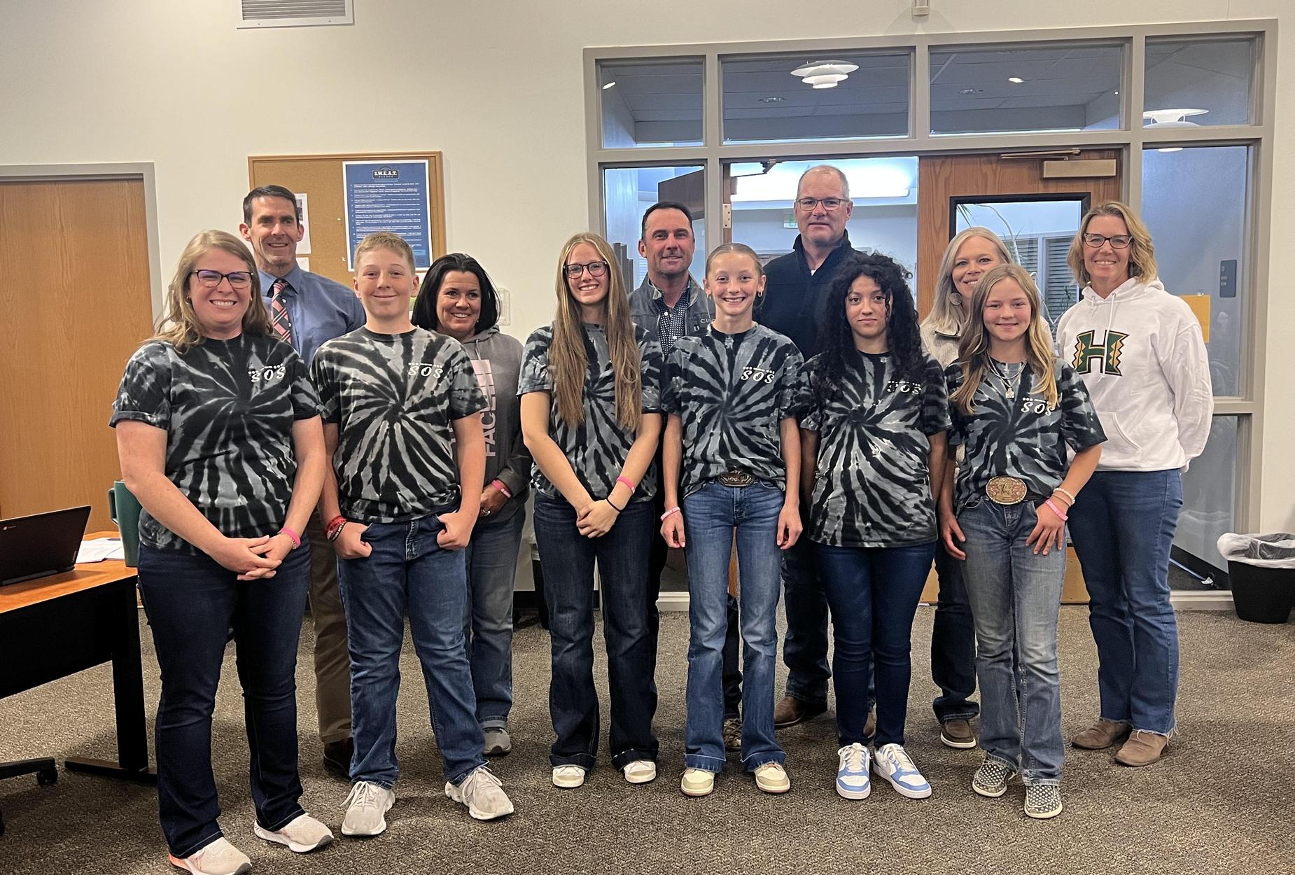 Middle School Source of Strength Mentors and Board of Education