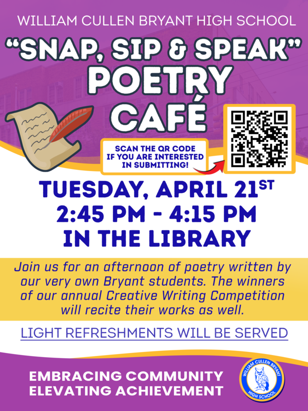 Poetry reading by Bryant students