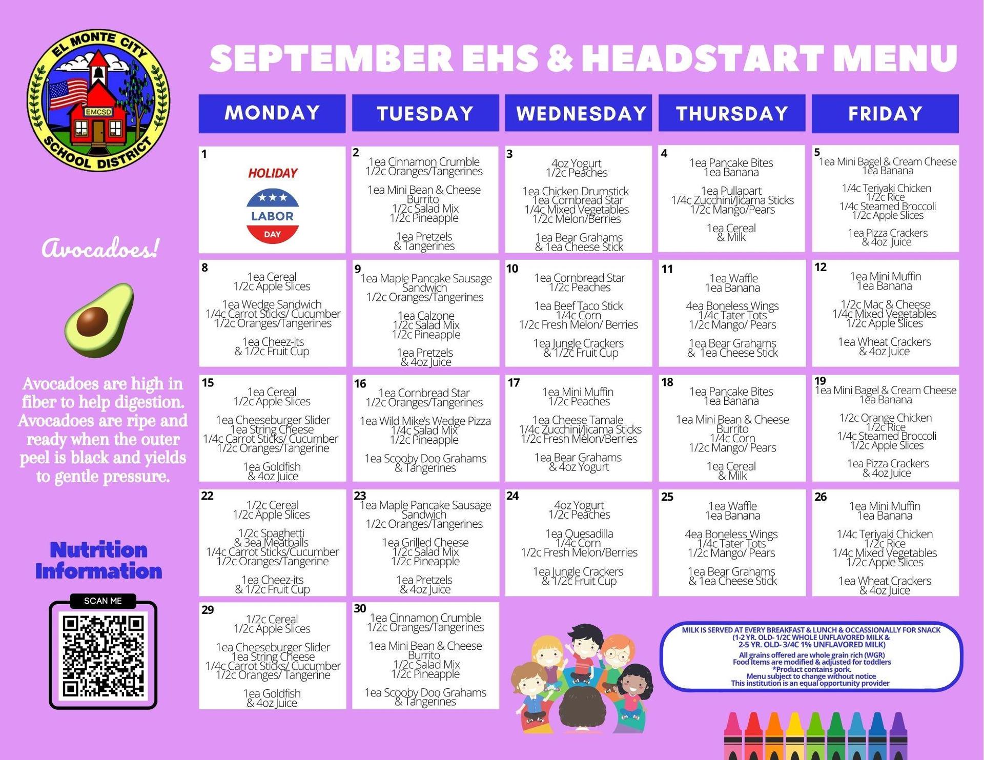 Head Start Menu