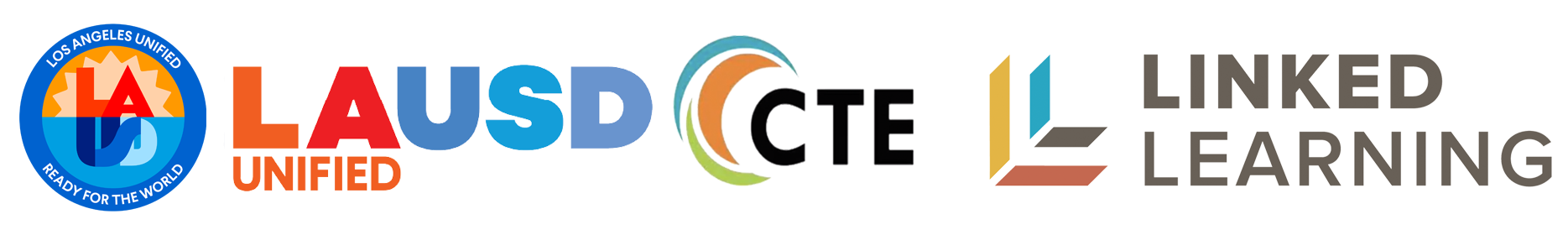 LAUSD Logo and CTE and Linked Learning Logos