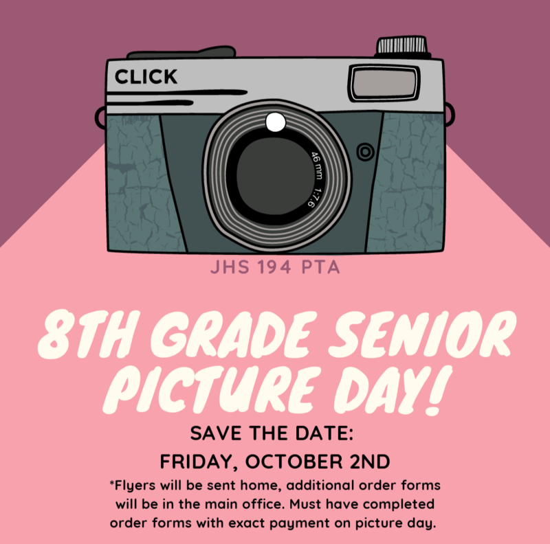 8th grade picture day save the date October 2nd