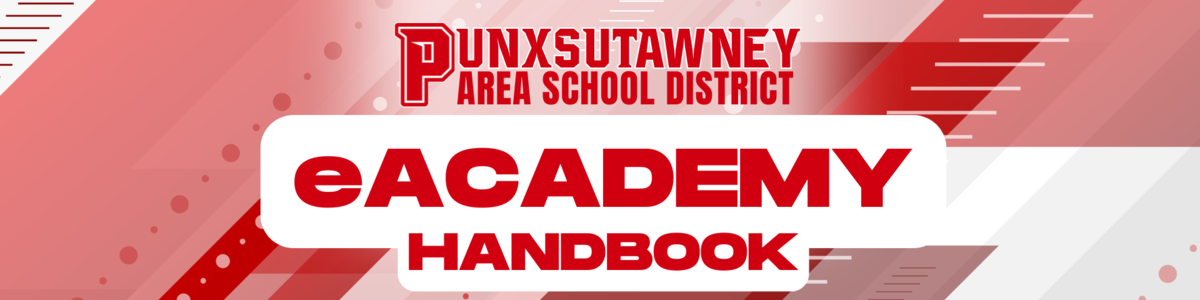 red and white eAcademy Handbook banner