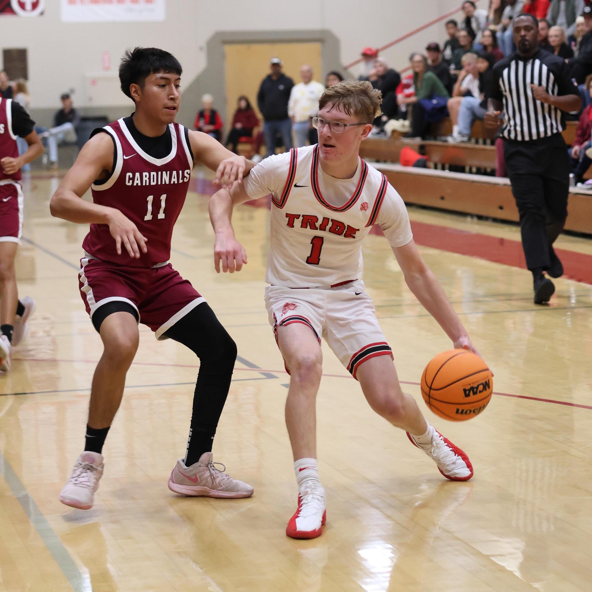 Varsity Boys Basketball playing vs. Orosi 32