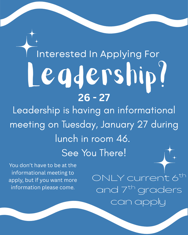 Leadership Application for Current 6th & 7th Graders Featured Photo