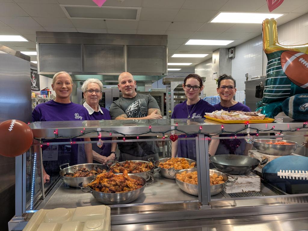 The cafeteria crew in the kitchen at Palisades High School.