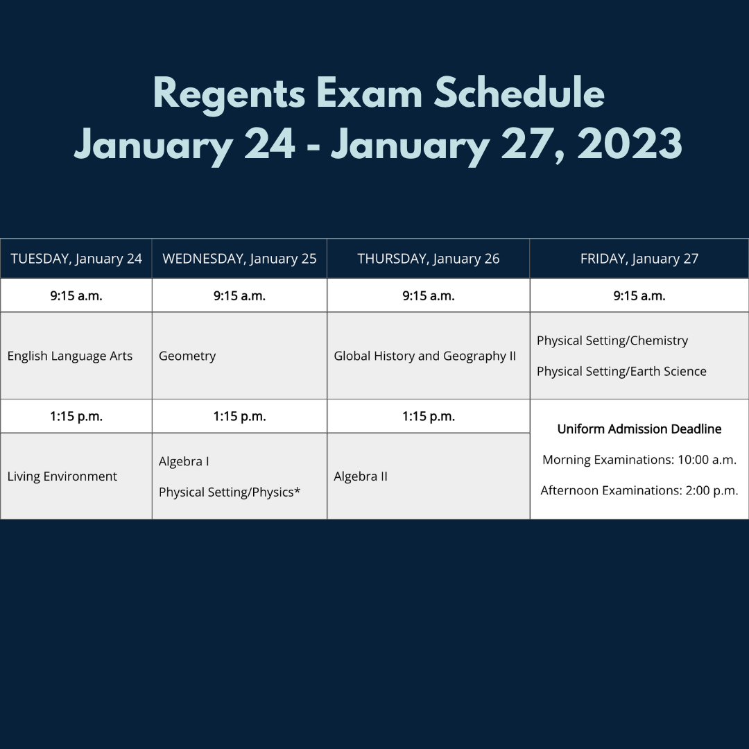 Regents Schedule 2025 Ezra Rivera
