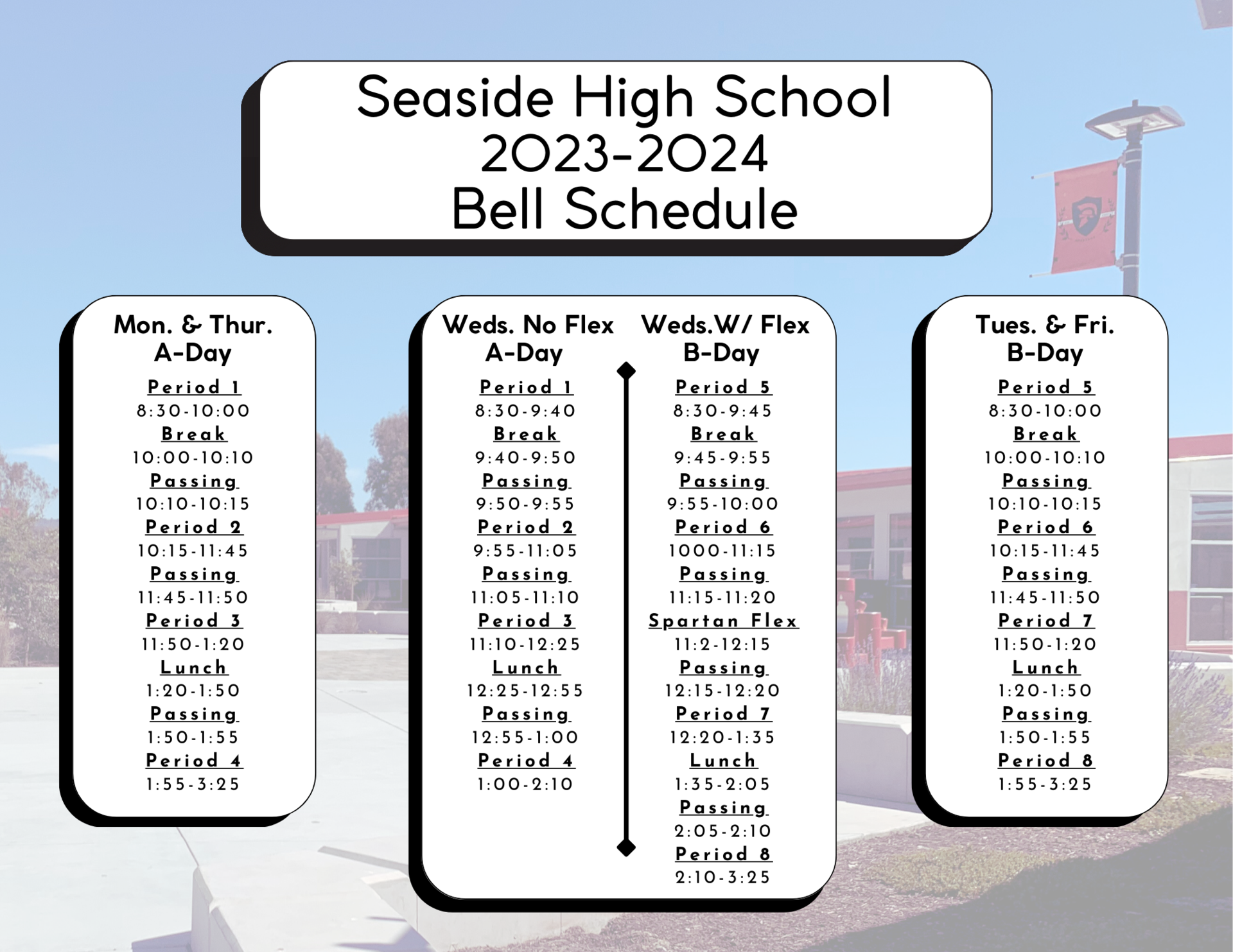 Bell Schedule Students Seaside High School Bell Schedule Students Seaside High School