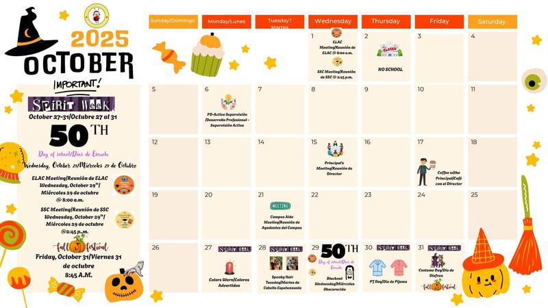 Monthly Calendar/Calendario Mensual