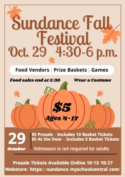 Sundance Elementary Fall Festival flyer