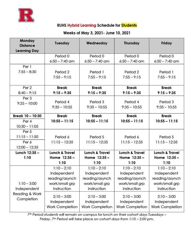Bell Schedule 5/3/21 - 6/10/21 Featured Photo