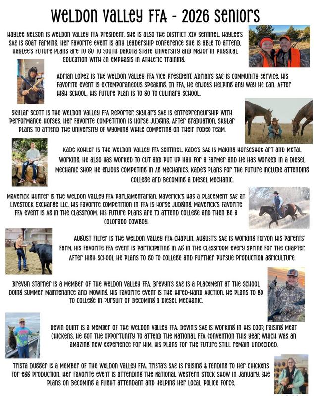 Page of pictures of seniors and information about each one.