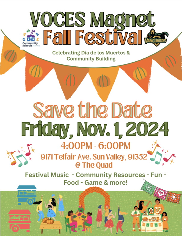 Voces Fall magnet flyer