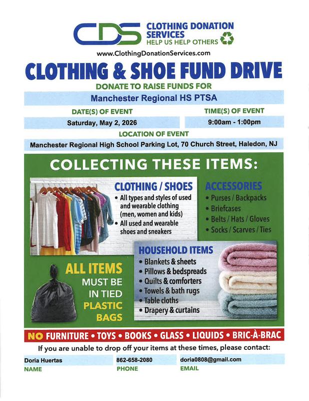 MRHS PTSA - CLOTHING & SHOE FUND DRIVE