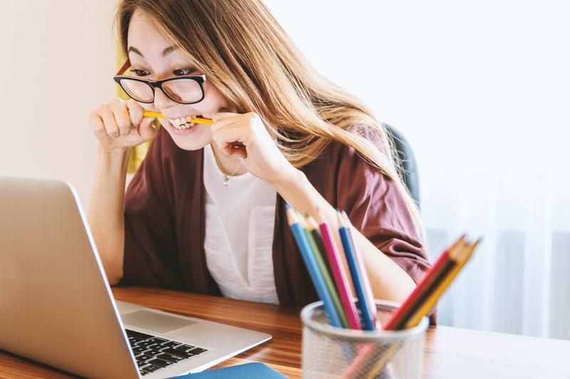 parent in front of computer