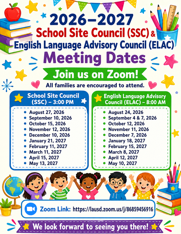 SSC & ELAC 2026-27