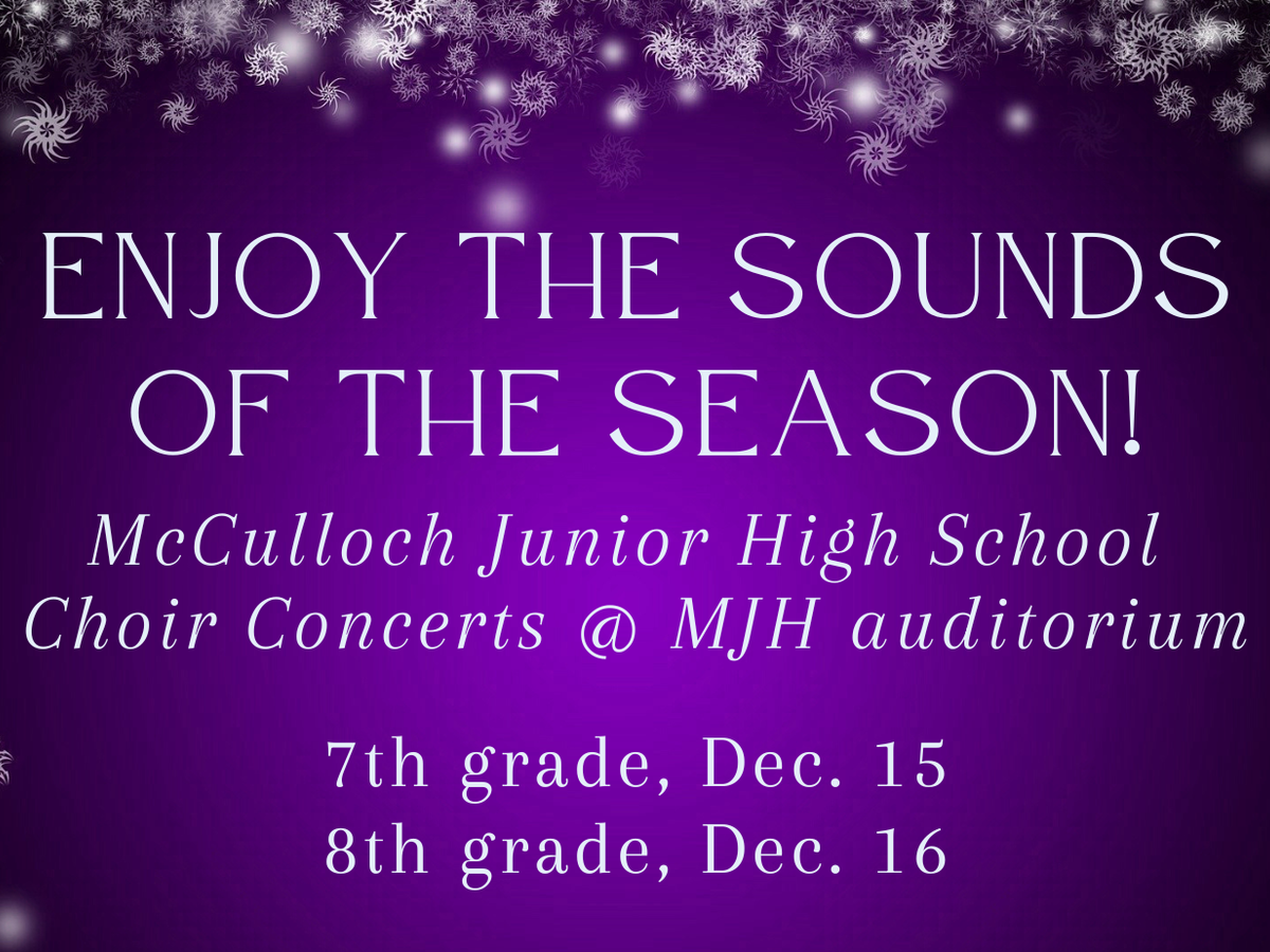 promo graphic - MJH choir holiday concerts 2025