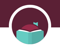 The Libby app icon shows the top of a child's head just visible above an open book. The background shows a field of burgundy in the top half of and a field of white on the lower half.