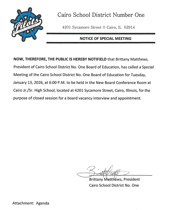 Special Board Meeting - Tuesday, January 13th @6PM Thumbnail Image