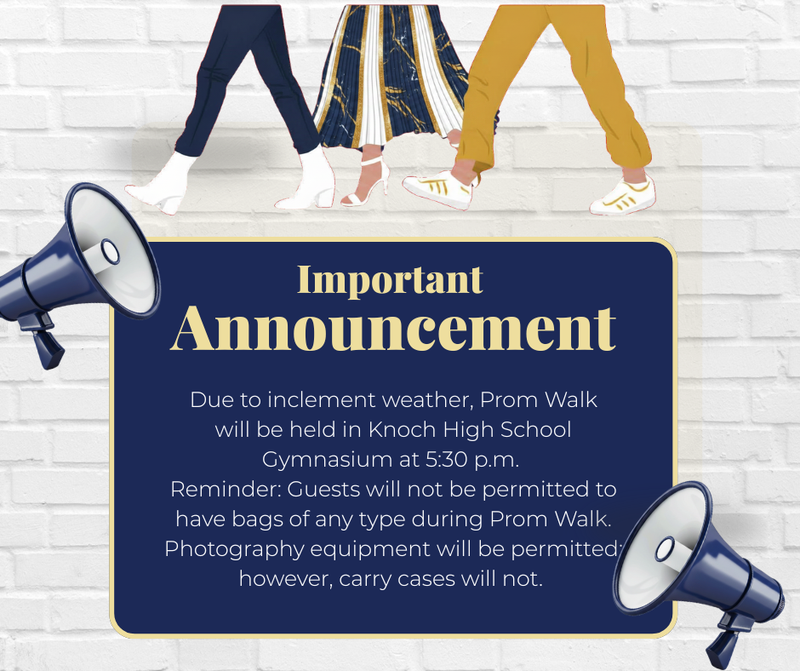 Announcement of prom walking moving inside