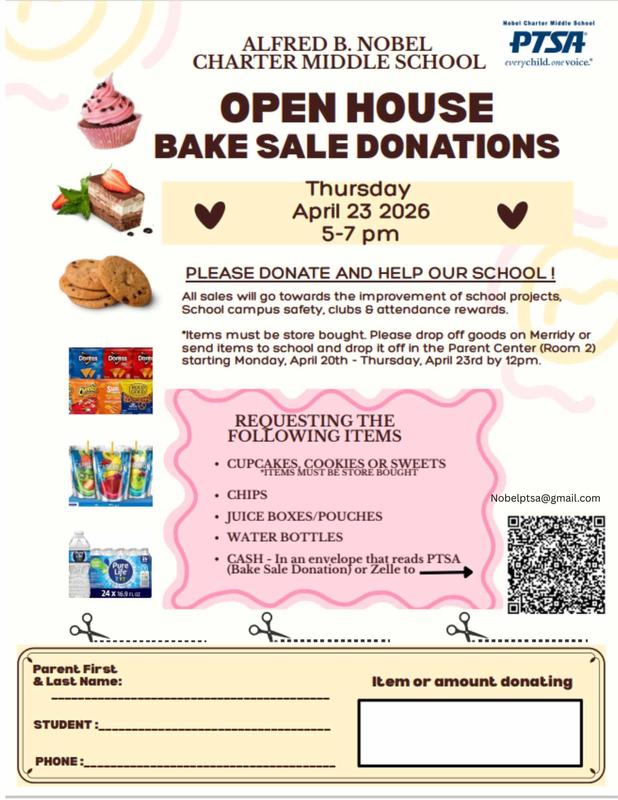 Open House Bake Sale Donations Featured Photo