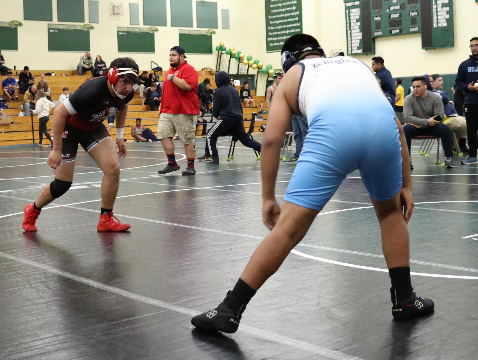 wrestlers in action at the Hawks invitational