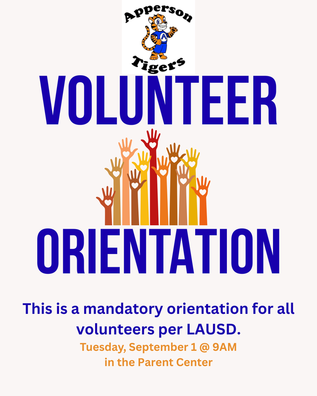 Please attend mandatory volunteer orientation