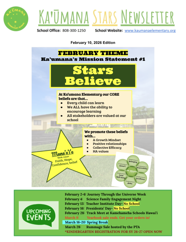 Preview of the February edition of our school newsletter