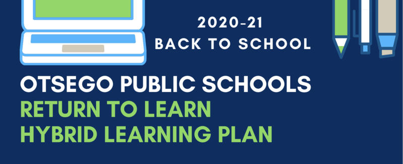 graphic to say return to learn hybrid learning plan
