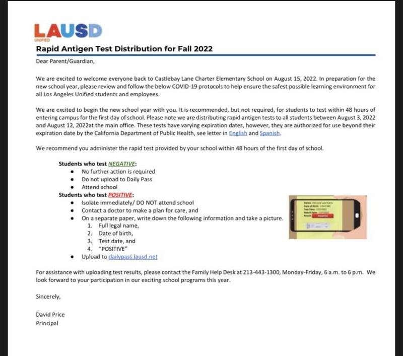 Rapid Antigen Test Distribution Flyer