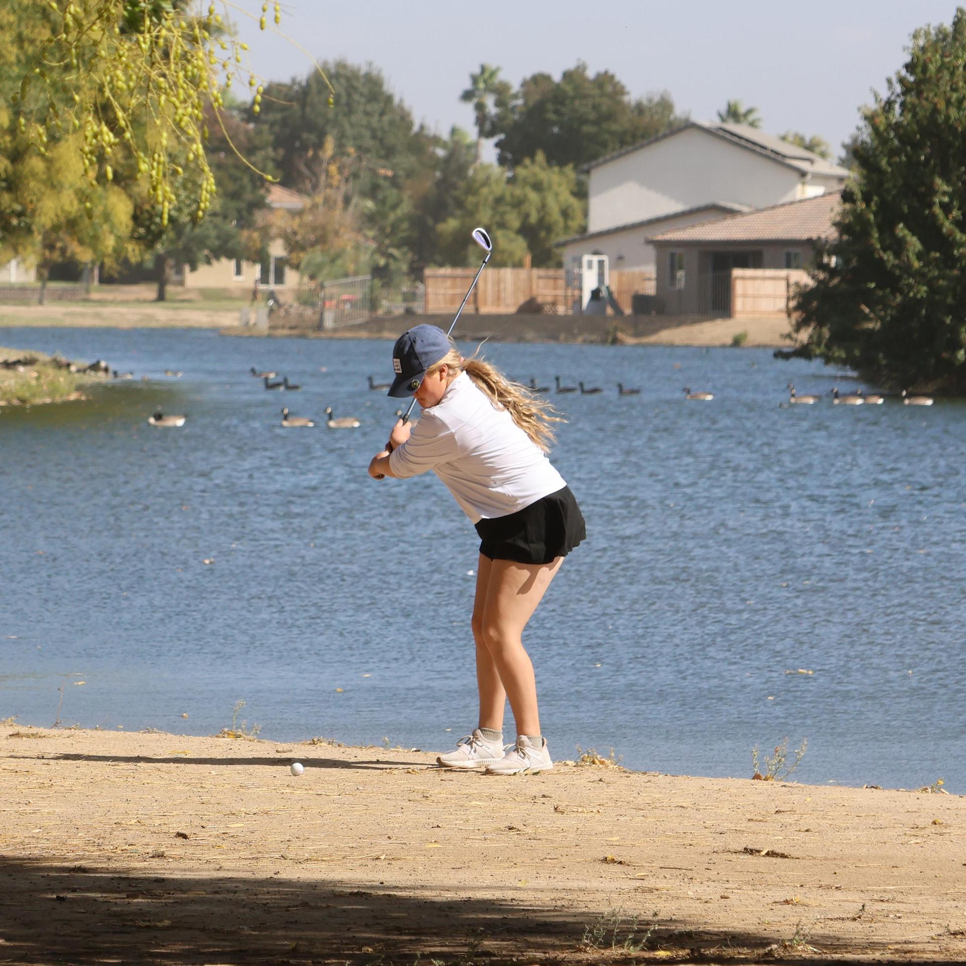 Girls golfers in action at the championships
