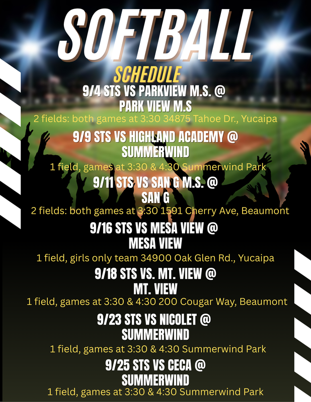 M.S. Softball Schedule
