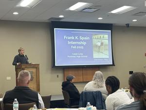 Caleb presenting his powerpoint