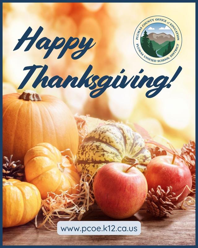 Happy Thanksgiving text on background image of pumpkins