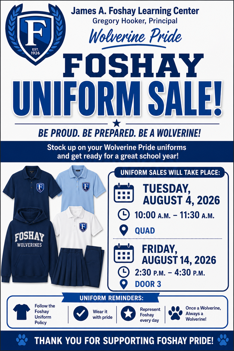 Foshay Uniform Sale Featured Photo