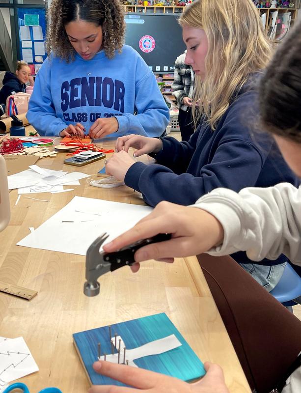 Hill Country College Preparatory HS students in art class