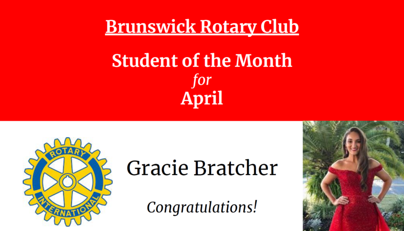 Gracie Bratcher Rotary Club Student of the Month for April Featured Photo