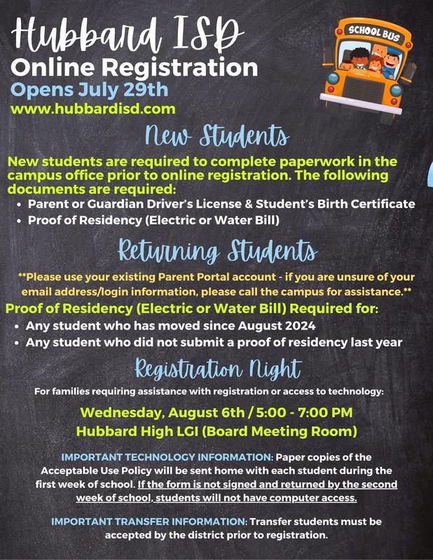 Online Registration Information