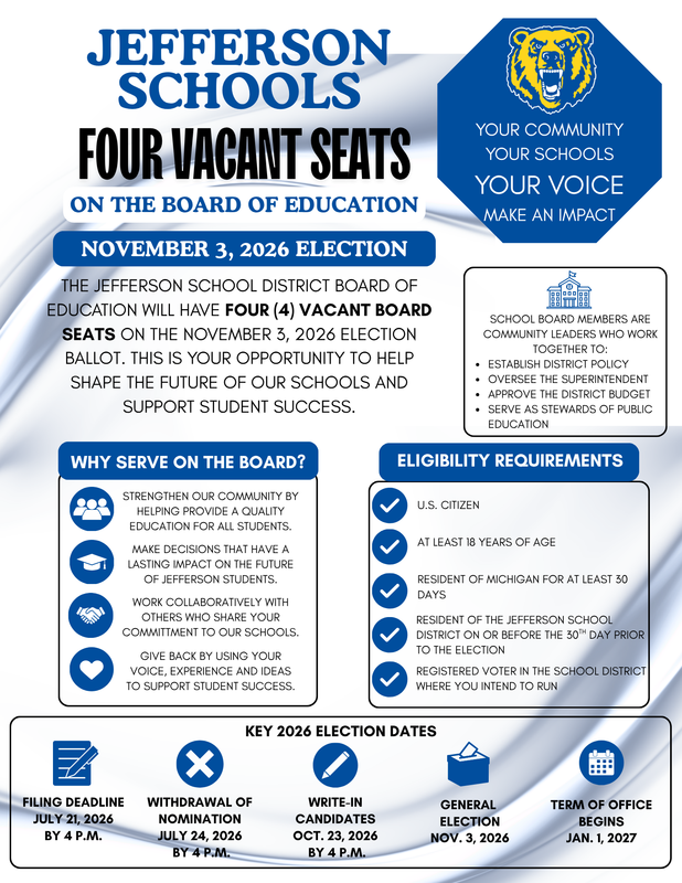 Board Seat Vacancies for the November 3, 2026 Election Ballot