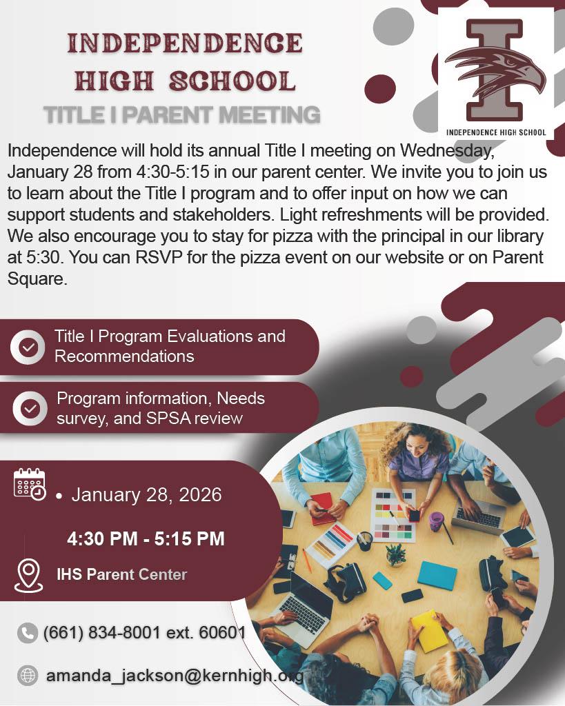 Title 1 Parent Meeting!
