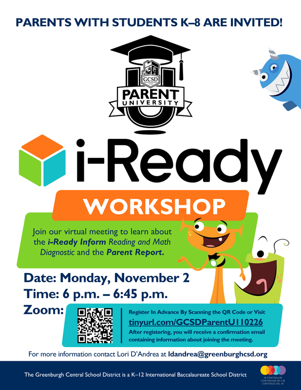 Parent University i-Ready Workshop Flyer English