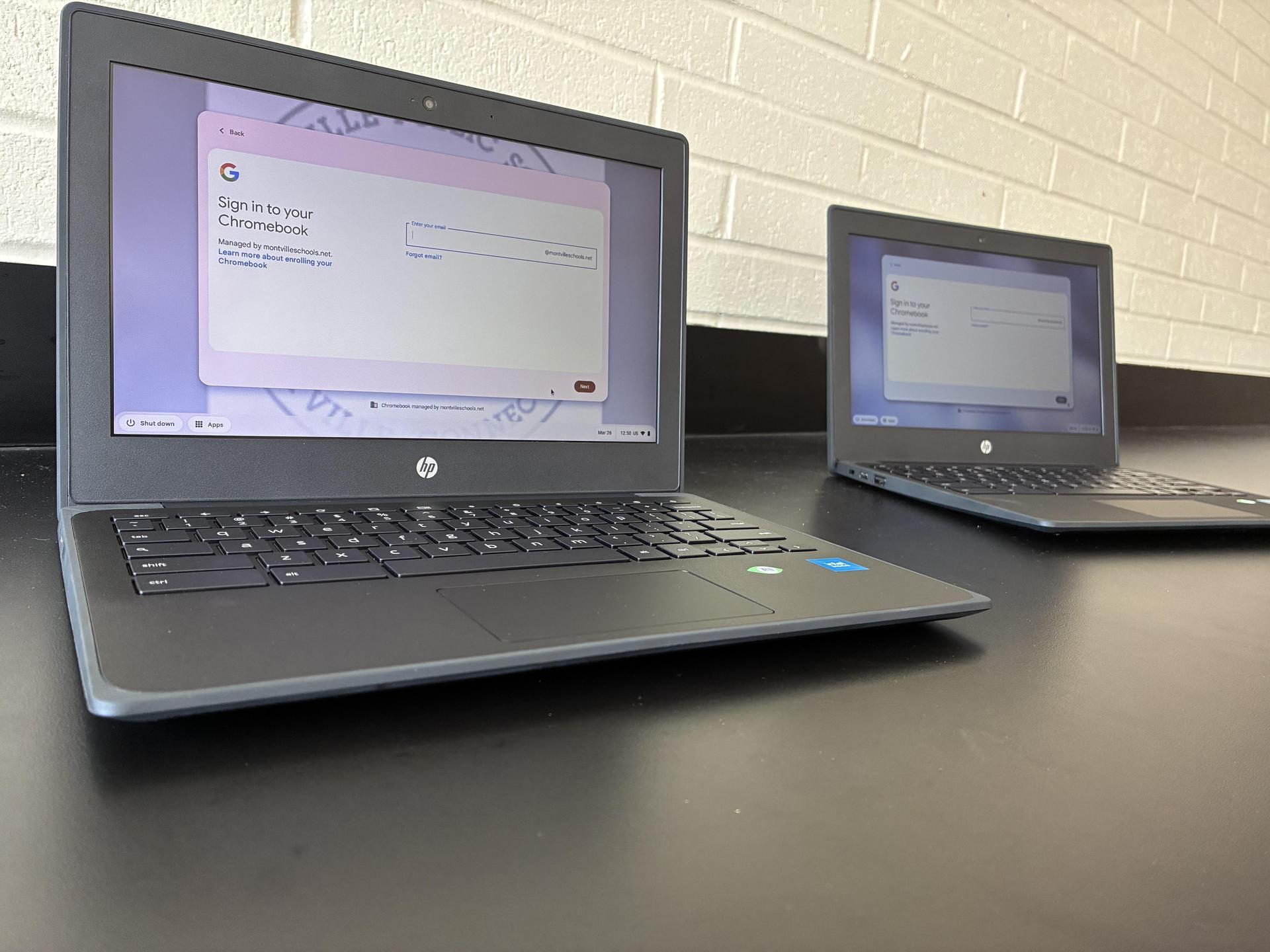 two chromebooks open