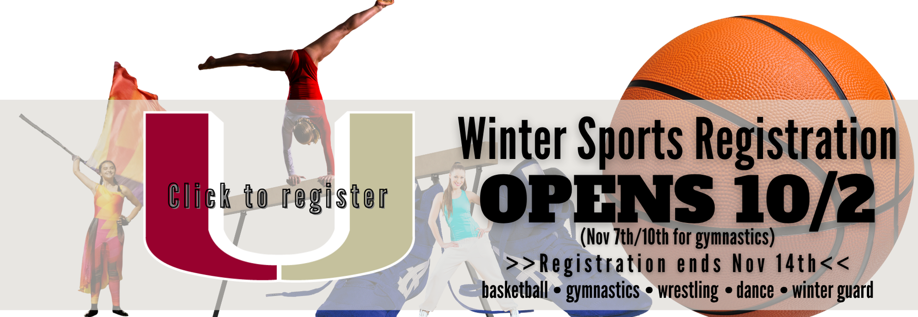 Winter sport registration window opens Oct 2nd and closes Nov 14th